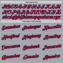 Загрузить изображение в средство просмотра галереи, Custom Gray Red-Royal Authentic Throwback Basketball Jersey