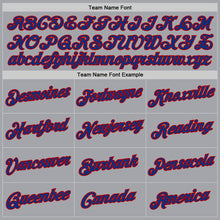 Загрузить изображение в средство просмотра галереи, Custom Gray Royal-Red Authentic Throwback Basketball Jersey