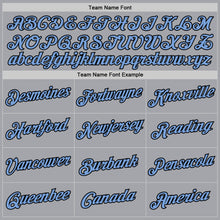 Загрузить изображение в средство просмотра галереи, Custom Gray Light Blue-Black Authentic Throwback Basketball Jersey