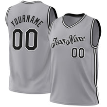 Загрузить изображение в средство просмотра галереи, Custom Gray Black-White Authentic Throwback Basketball Jersey