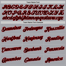 Загрузить изображение в средство просмотра галереи, Custom Gray Black-Red Authentic Throwback Basketball Jersey