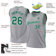 Загрузить изображение в средство просмотра галереи, Custom Gray Kelly Green-White Authentic Throwback Basketball Jersey