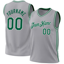 Загрузить изображение в средство просмотра галереи, Custom Gray Kelly Green-White Authentic Throwback Basketball Jersey