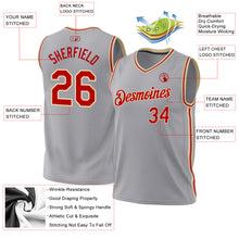Загрузить изображение в средство просмотра галереи, Custom Gray Red-Cream Authentic Throwback Basketball Jersey