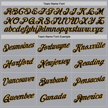 Загрузить изображение в средство просмотра галереи, Custom Gray Black-Old Gold Authentic Throwback Basketball Jersey