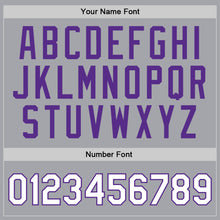 Загрузить изображение в средство просмотра галереи, Custom Gray White-Purple Authentic Throwback Basketball Jersey