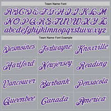 Загрузить изображение в средство просмотра галереи, Custom Gray White-Purple Authentic Throwback Basketball Jersey