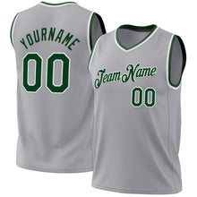 Загрузить изображение в средство просмотра галереи, Custom Gray Green-White Authentic Throwback Basketball Jersey