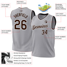 Загрузить изображение в средство просмотра галереи, Custom Gray Brown-White Authentic Throwback Basketball Jersey