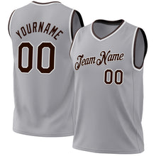 Загрузить изображение в средство просмотра галереи, Custom Gray Brown-White Authentic Throwback Basketball Jersey