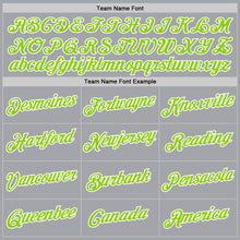 Загрузить изображение в средство просмотра галереи, Custom Gray Neon Green-White Authentic Throwback Basketball Jersey