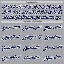 Загрузить изображение в средство просмотра галереи, Custom Gray Navy-White Authentic Throwback Basketball Jersey