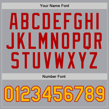 Загрузить изображение в средство просмотра галереи, Custom Gray Gold-Red Authentic Throwback Basketball Jersey