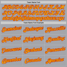 Загрузить изображение в средство просмотра галереи, Custom Gray Gold-Red Authentic Throwback Basketball Jersey