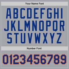 Загрузить изображение в средство просмотра галереи, Custom Gray Royal-Orange Authentic Throwback Basketball Jersey