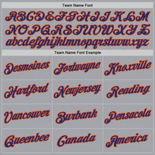 Загрузить изображение в средство просмотра галереи, Custom Gray Royal-Orange Authentic Throwback Basketball Jersey