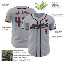 Charger l'image dans la galerie, Custom Gray Crimson Black-Aqua Authentic Baseball Jersey