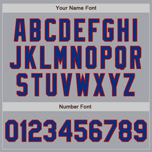 Laden Sie das Bild in den Galerie-Viewer, Custom Gray Royal-Red Authentic Baseball Jersey