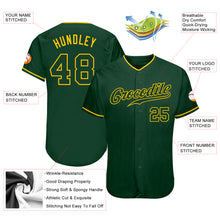 Laden Sie das Bild in den Galerie-Viewer, Custom Green Green-Gold Authentic Baseball Jersey