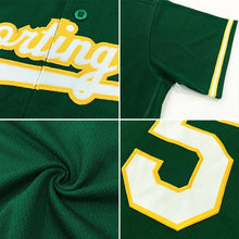 Laden Sie das Bild in den Galerie-Viewer, Custom Green Green-Gold Authentic Baseball Jersey