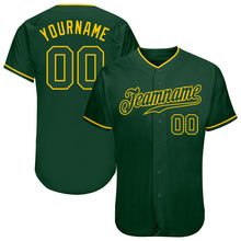 Laden Sie das Bild in den Galerie-Viewer, Custom Green Green-Gold Authentic Baseball Jersey