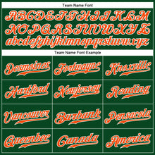 Load image into Gallery viewer, Custom Green Orange-White Authentic Baseball Jersey
