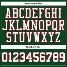 Load image into Gallery viewer, Custom Green White-Red Authentic Baseball Jersey
