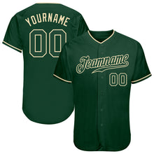 Загрузить изображение в средство просмотра галереи, Custom Green Green-Cream Authentic Baseball Jersey