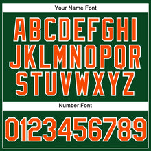 Load image into Gallery viewer, Custom Green White Pinstripe Orange-White Authentic Baseball Jersey