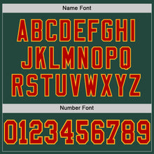 Load image into Gallery viewer, Custom Green Red-Gold Mesh Authentic Football Jersey