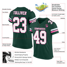 Load image into Gallery viewer, Custom Green White-Pink Mesh Authentic Football Jersey
