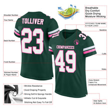 Charger l'image dans la galerie, Custom Green White-Pink Mesh Authentic Football Jersey