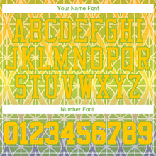 Load image into Gallery viewer, Custom Green Gold-Neon Green 3D Pattern Design Authentic Baseball Jersey