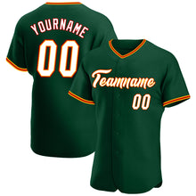 Load image into Gallery viewer, Custom Green White-Gold Authentic Baseball Jersey