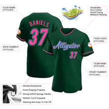 Load image into Gallery viewer, Custom Green Pink-Light Blue Authentic Baseball Jersey