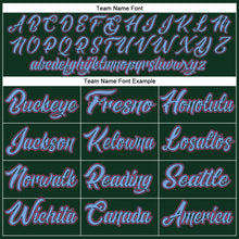 Load image into Gallery viewer, Custom Green Pink-Light Blue Authentic Baseball Jersey