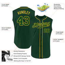 Load image into Gallery viewer, Custom Green Green-Gold Authentic Sleeveless Baseball Jersey