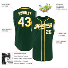 Load image into Gallery viewer, Custom Green White-Gold Authentic Sleeveless Baseball Jersey
