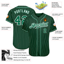 Load image into Gallery viewer, Custom Green White Pinstripe Kelly Green-White Authentic Baseball Jersey