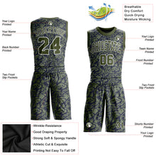 Загрузить изображение в средство просмотра галереи, Custom Green Olive-Navy Round Neck Sublimation Basketball Suit Jersey