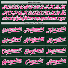 Load image into Gallery viewer, Custom Green Pink-White Authentic Baseball Jersey