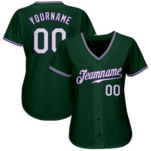Загрузить изображение в средство просмотра галереи, Custom Green White-Purple Authentic Baseball Jersey
