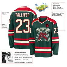 Загрузить изображение в средство просмотра галереи, Custom Green Cream-Red Hockey Jersey