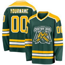 Загрузить изображение в средство просмотра галереи, Custom Green Gold-White Hockey Jersey