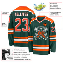 Загрузить изображение в средство просмотра галереи, Custom Green Orange-White Hockey Jersey