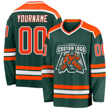Загрузить изображение в средство просмотра галереи, Custom Green Orange-White Hockey Jersey