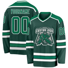 Загрузить изображение в средство просмотра галереи, Custom Green Kelly Green-White Hockey Jersey