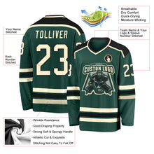Загрузить изображение в средство просмотра галереи, Custom Green Cream-Black Hockey Jersey