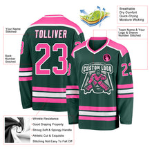 Загрузить изображение в средство просмотра галереи, Custom Green Pink-White Hockey Jersey