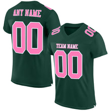 Load image into Gallery viewer, Custom Green Pink-White Mesh Authentic Football Jersey